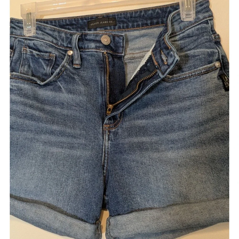 Silver Jeans Women Beau Short Rolled Cuff High Rise Summer Size 25